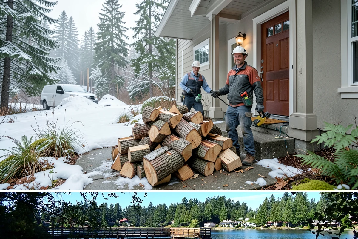 Urban Wood Recycling in Federal Way, King County, WA - Recovered wood flows year-round, with demand for the finished firewood rising through fall and winter.