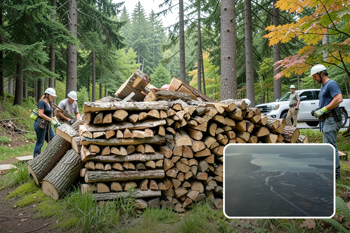 Urban Wood Recycling in Fife, Pierce County, WA - Recovers urban tree wood that would be wasted