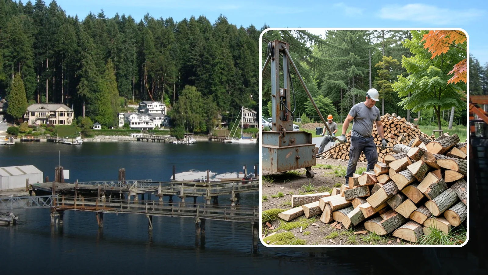 Urban Wood Recycling in Gig Harbor, Pierce County, WA - We recover wood from urban tree work and turn it into firewood instead of letting it go to the chipper or landfill.