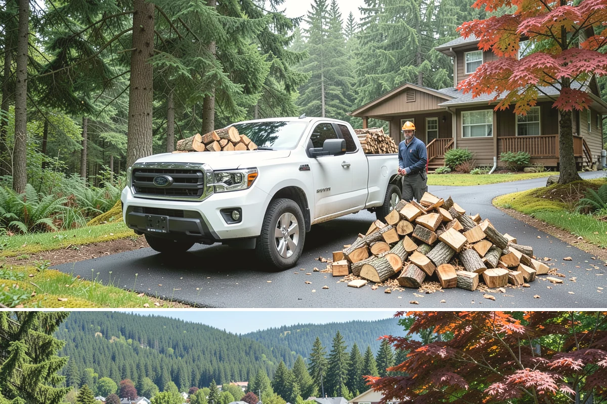 Urban Wood Recycling in Index, Snohomish County, WA - Recovered wood flows year-round, with demand for the finished firewood rising through fall and winter.