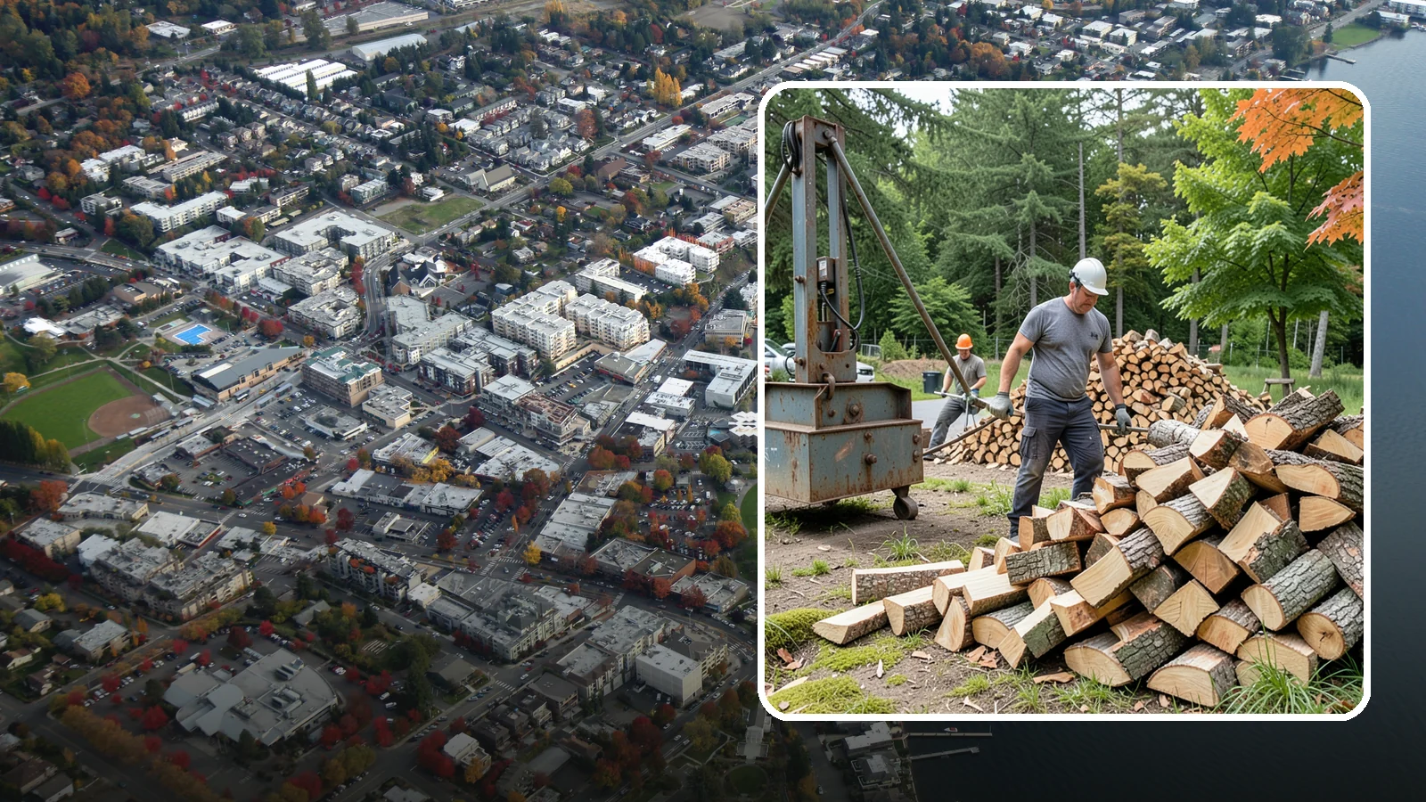 Urban Wood Recycling in Kirkland, King County, WA - We recover wood from urban tree work and turn it into firewood instead of letting it go to the chipper or landfill.