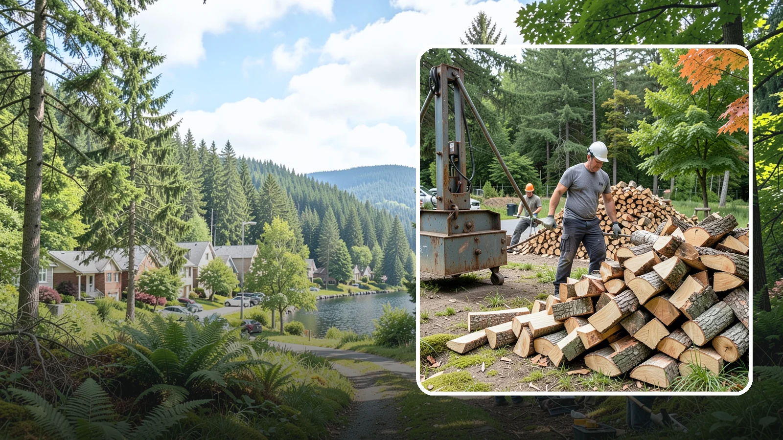 Urban Wood Recycling in Lake Forest Park, King County, WA - We recover wood from urban tree work and turn it into firewood instead of letting it go to the chipper or landfill.