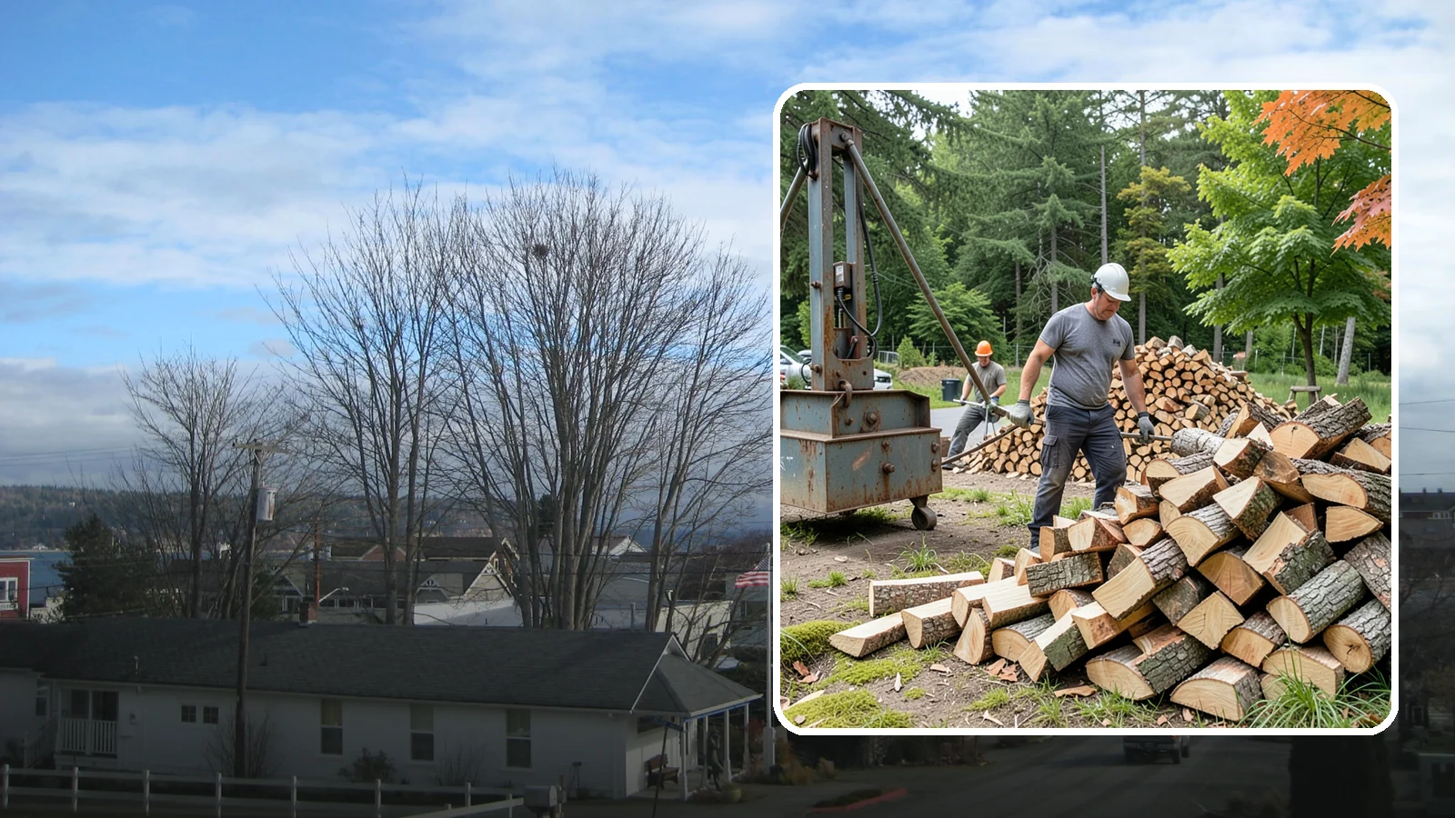 Urban Wood Recycling in Langley, WA - We recover wood from urban tree work and turn it into firewood instead of letting it go to the chipper or landfill.