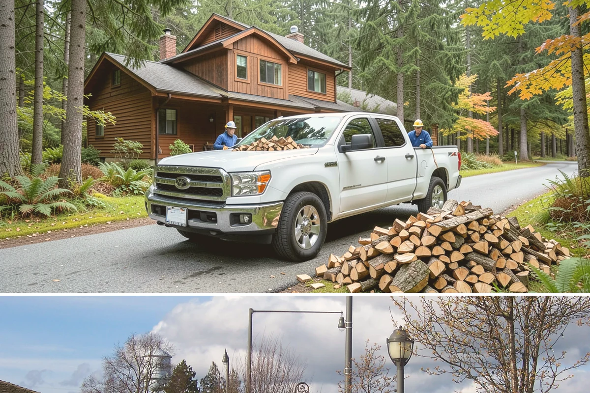 Urban Wood Recycling in Marysville, Snohomish County, WA - Recovered wood flows year-round, with demand for the finished firewood rising through fall and winter.