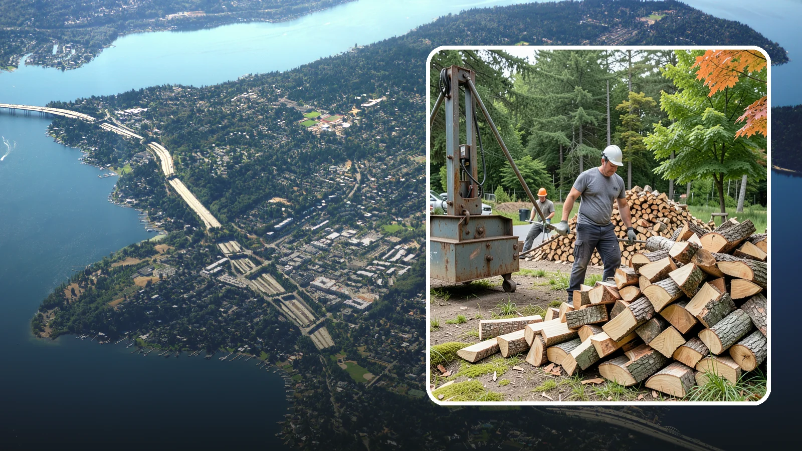 Urban Wood Recycling in Mercer Island, King County, WA - We recover wood from urban tree work and turn it into firewood instead of letting it go to the chipper or landfill.