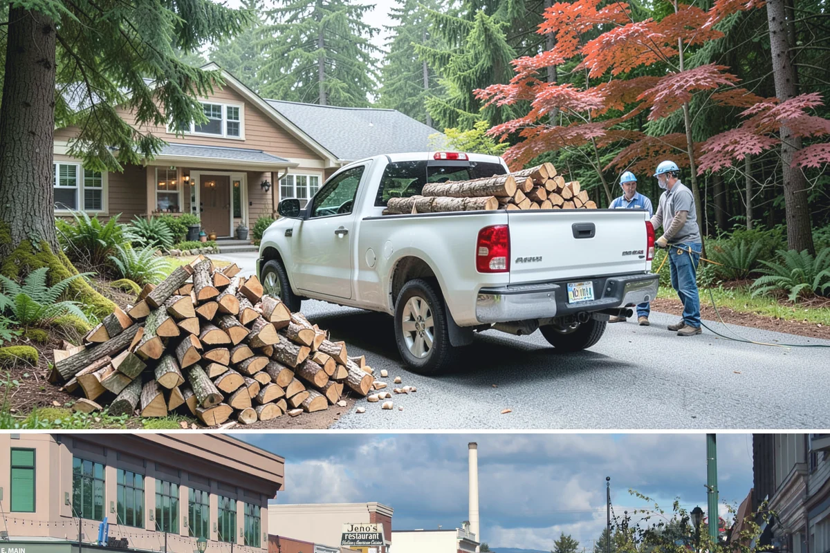 Urban Wood Recycling in Monroe, Snohomish County, WA - Recovered wood flows year-round, with demand for the finished firewood rising through fall and winter.