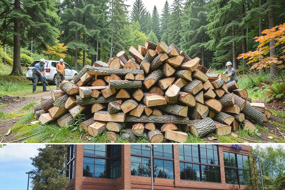 Urban Wood Recycling in Mountlake Terrace, Snohomish County, WA - Recovered wood flows year-round, with demand for the finished firewood rising through fall and winter.