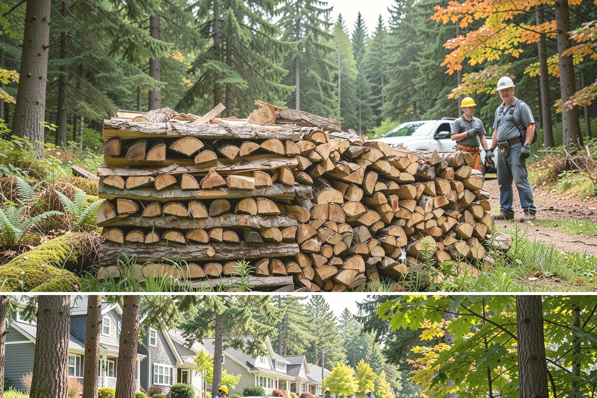 Urban Wood Recycling in Normandy Park, King County, WA - Recovered wood flows year-round, with demand for the finished firewood rising through fall and winter.