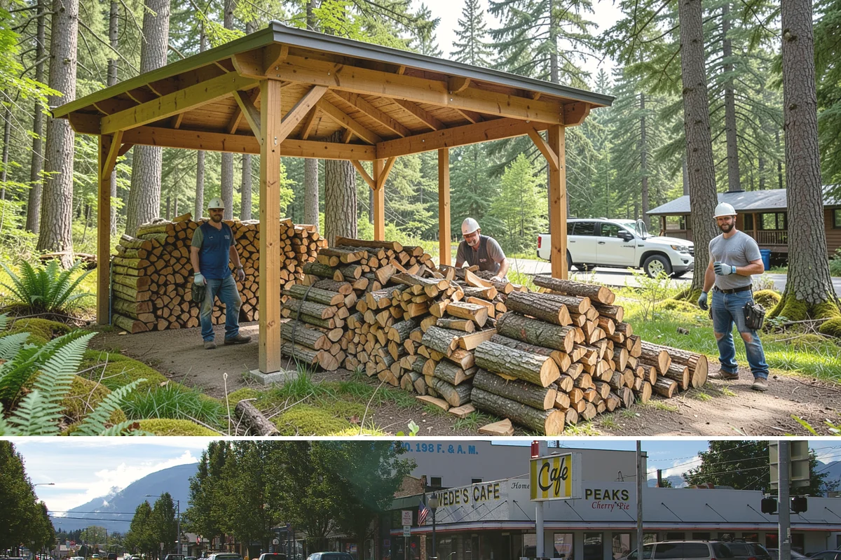 Urban Wood Recycling in North Bend, King County, WA - Recovered wood flows year-round, with demand for the finished firewood rising through fall and winter.