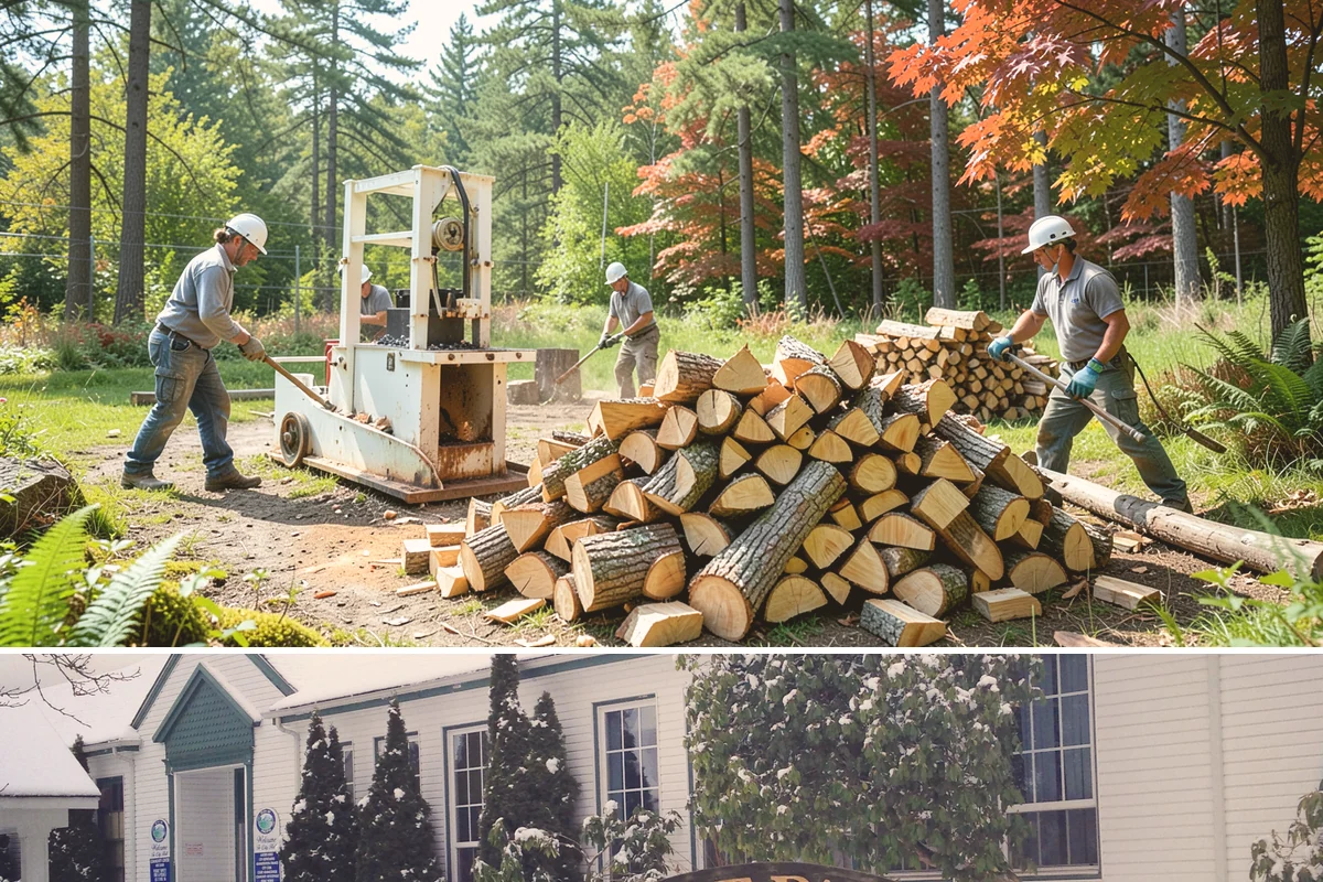 Urban Wood Recycling in Pacific, King County, WA - Recovered wood flows year-round, with demand for the finished firewood rising through fall and winter.