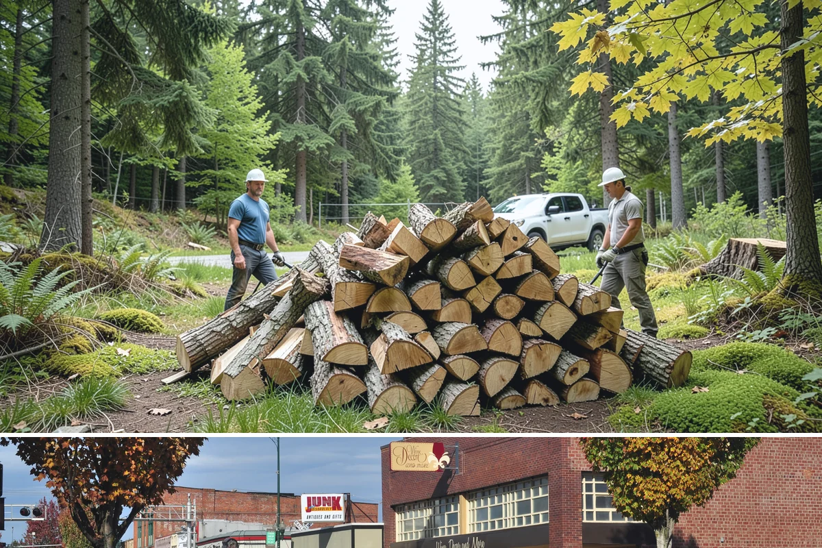 Urban Wood Recycling in Puyallup, Pierce County, WA - Recovered wood flows year-round, with demand for the finished firewood rising through fall and winter.