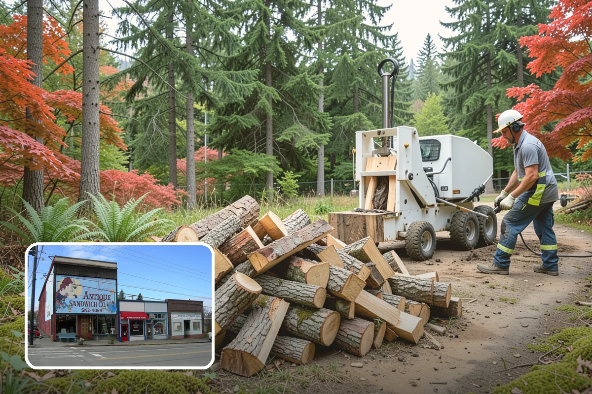 Urban Wood Recycling in Ruston, Pierce County, WA - Recovers urban tree wood that would be wasted