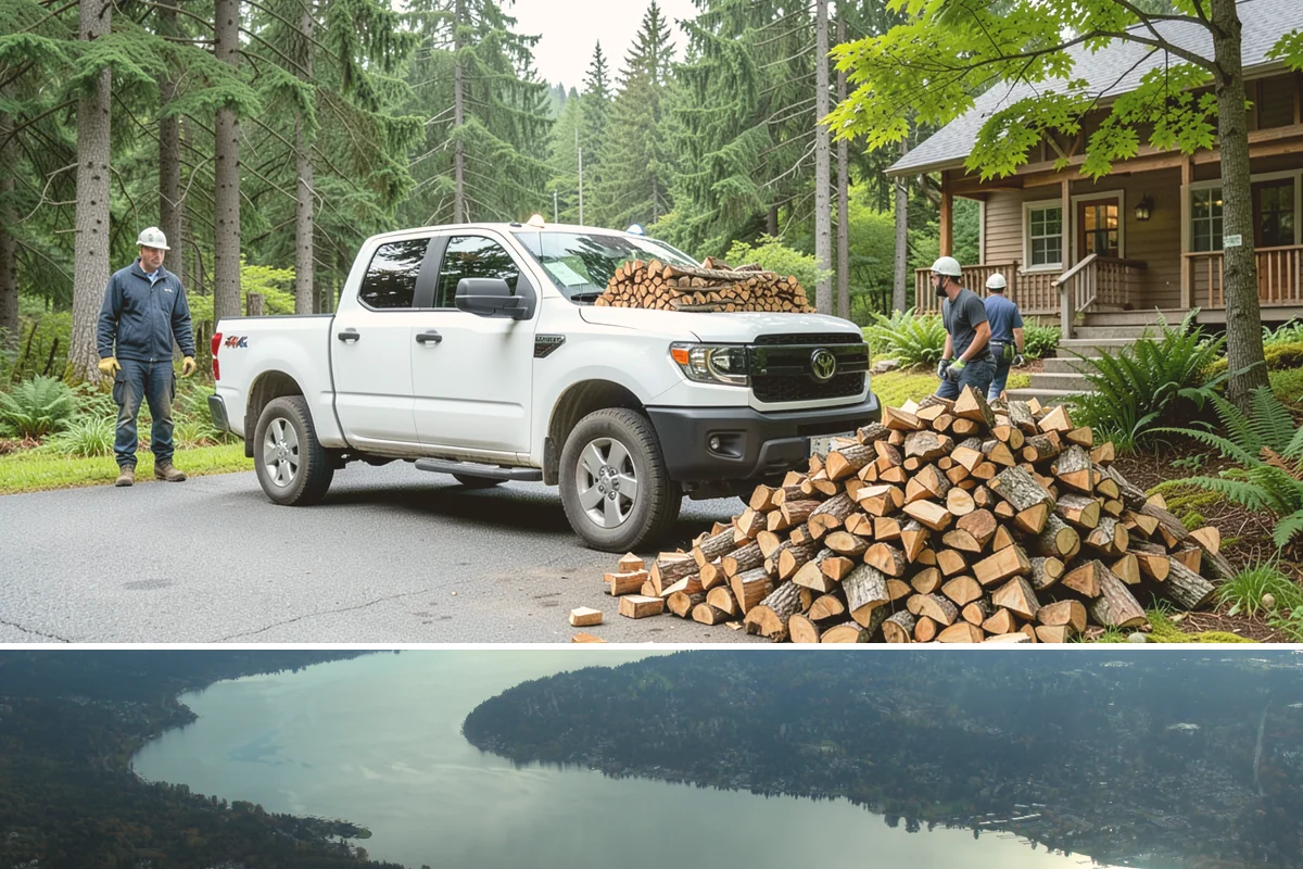 Urban Wood Recycling in Sammamish, King County, WA - Recovered wood flows year-round, with demand for the finished firewood rising through fall and winter.