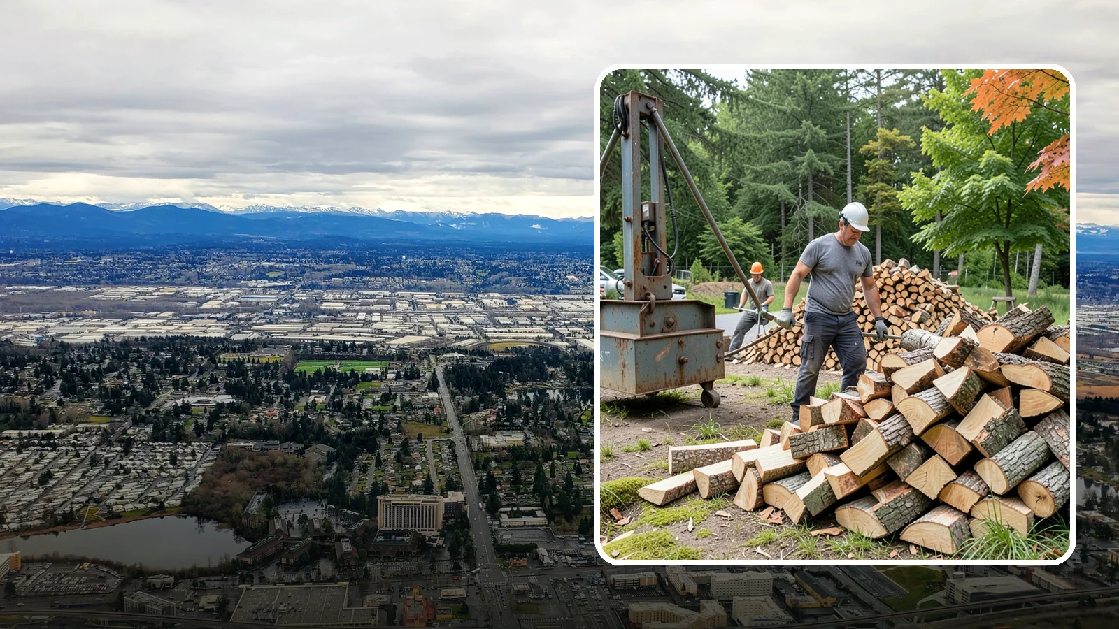 Urban Wood Recycling in SeaTac, WA - We recover wood from urban tree work and turn it into firewood instead of letting it go to the chipper or landfill.