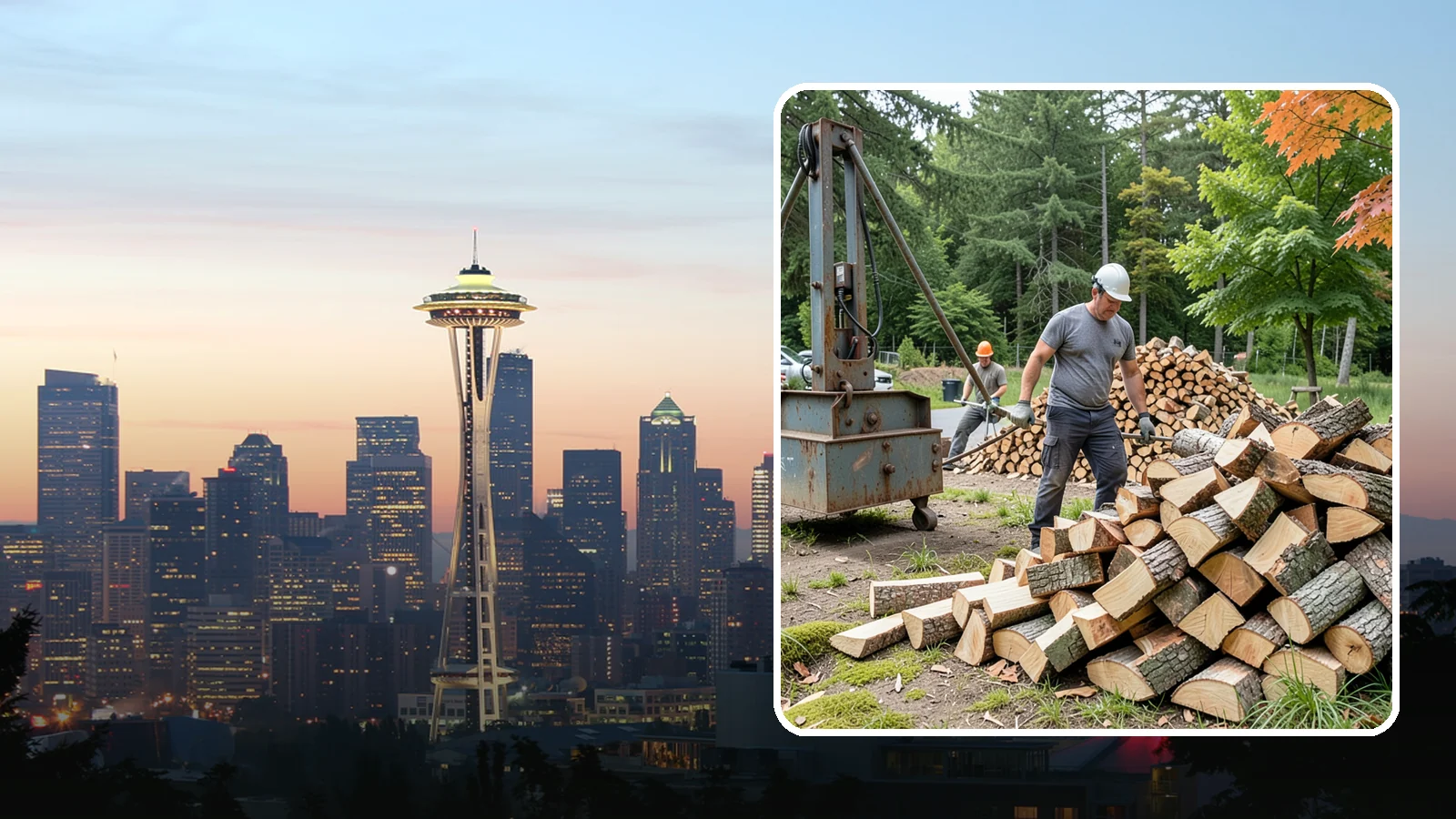 Urban Wood Recycling in Seattle, King County, WA - We recover wood from urban tree work and turn it into firewood instead of letting it go to the chipper or landfill.