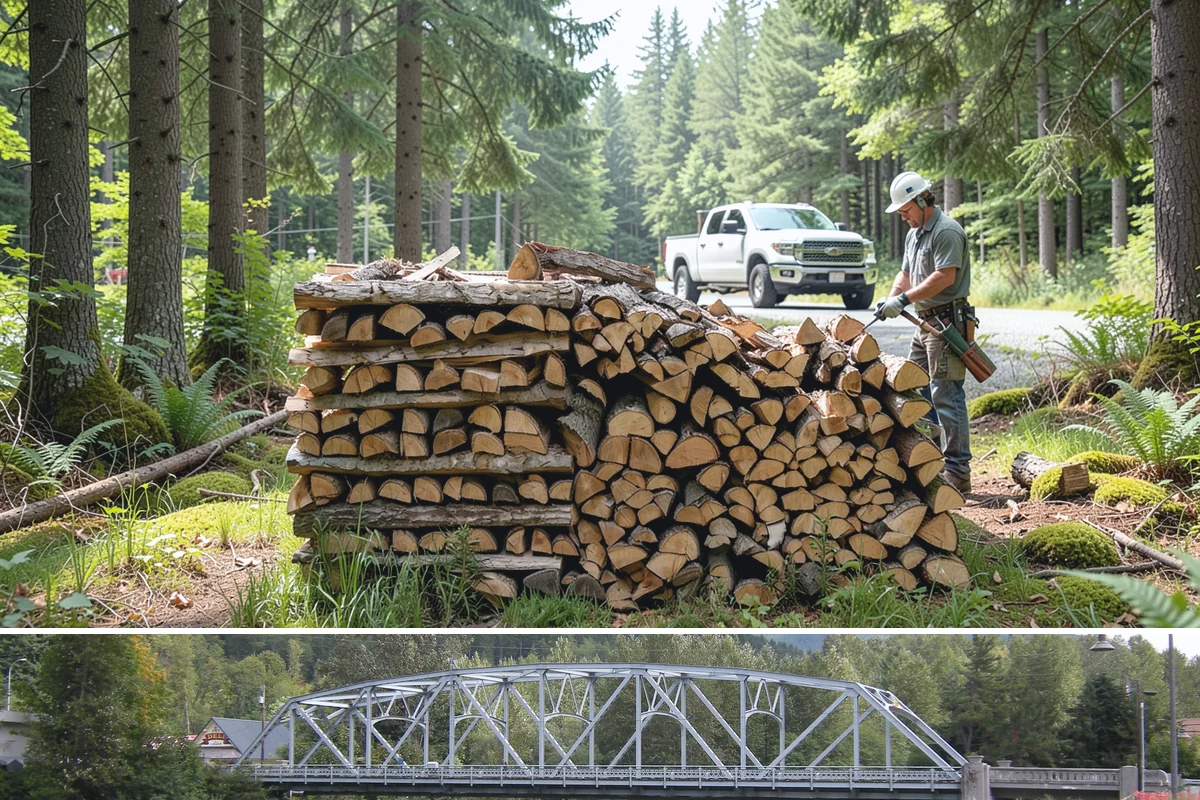 Urban Wood Recycling in Skykomish, King County, WA - Recovered wood flows year-round, with demand for the finished firewood rising through fall and winter.