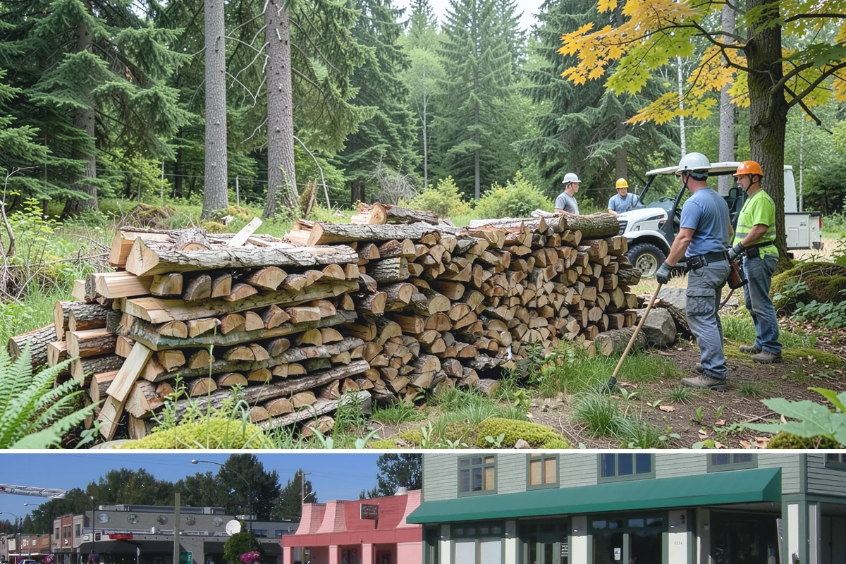 Urban Wood Recycling in Snoqualmie, King County, WA - Recovered wood flows year-round, with demand for the finished firewood rising through fall and winter.