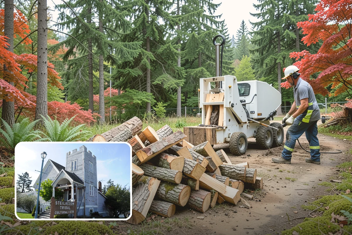 Urban Wood Recycling in Steilacoom, Pierce County, WA - Recovers urban tree wood that would be wasted