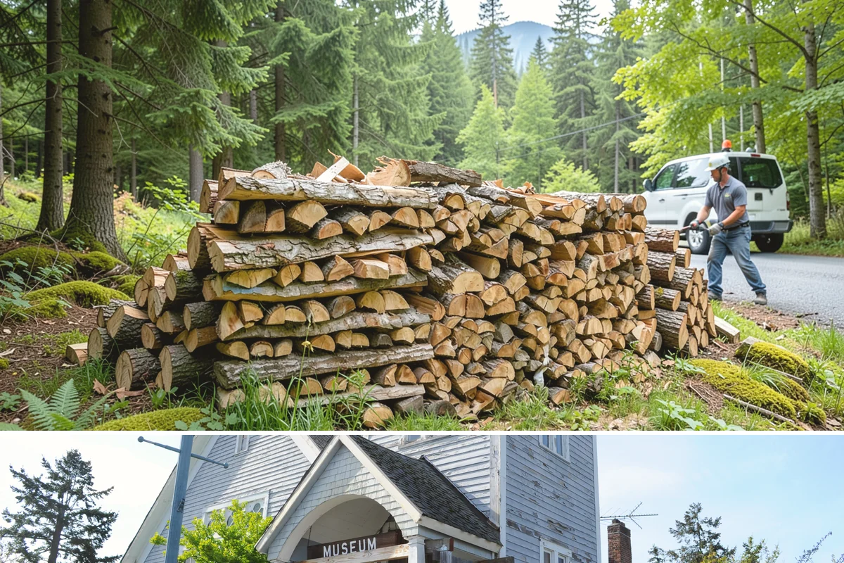 Urban Wood Recycling in Steilacoom, Pierce County, WA - Recovered wood flows year-round, with demand for the finished firewood rising through fall and winter.