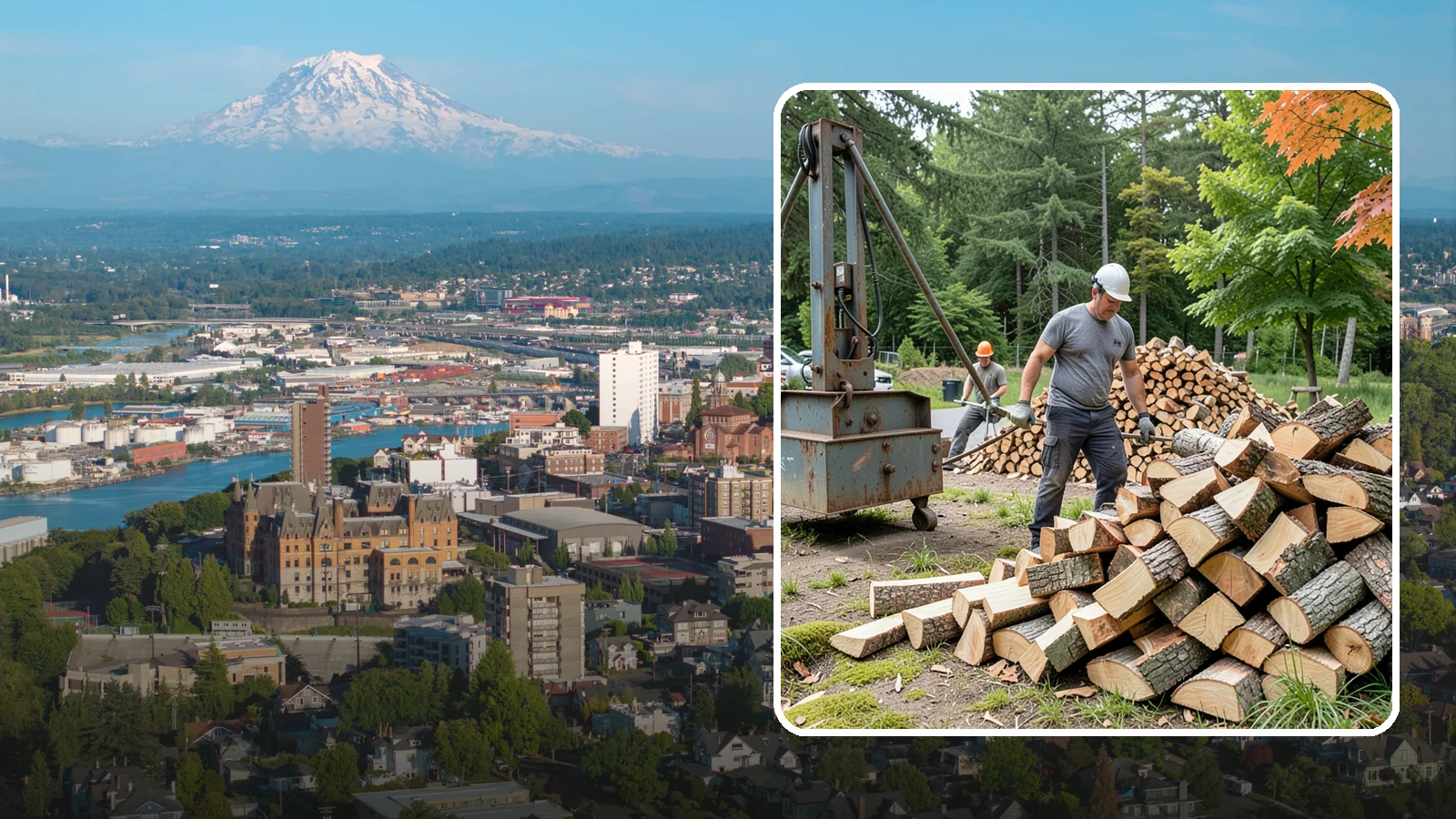 Urban Wood Recycling in Tacoma, Pierce County, WA - We recover wood from urban tree work and turn it into firewood instead of letting it go to the chipper or landfill.