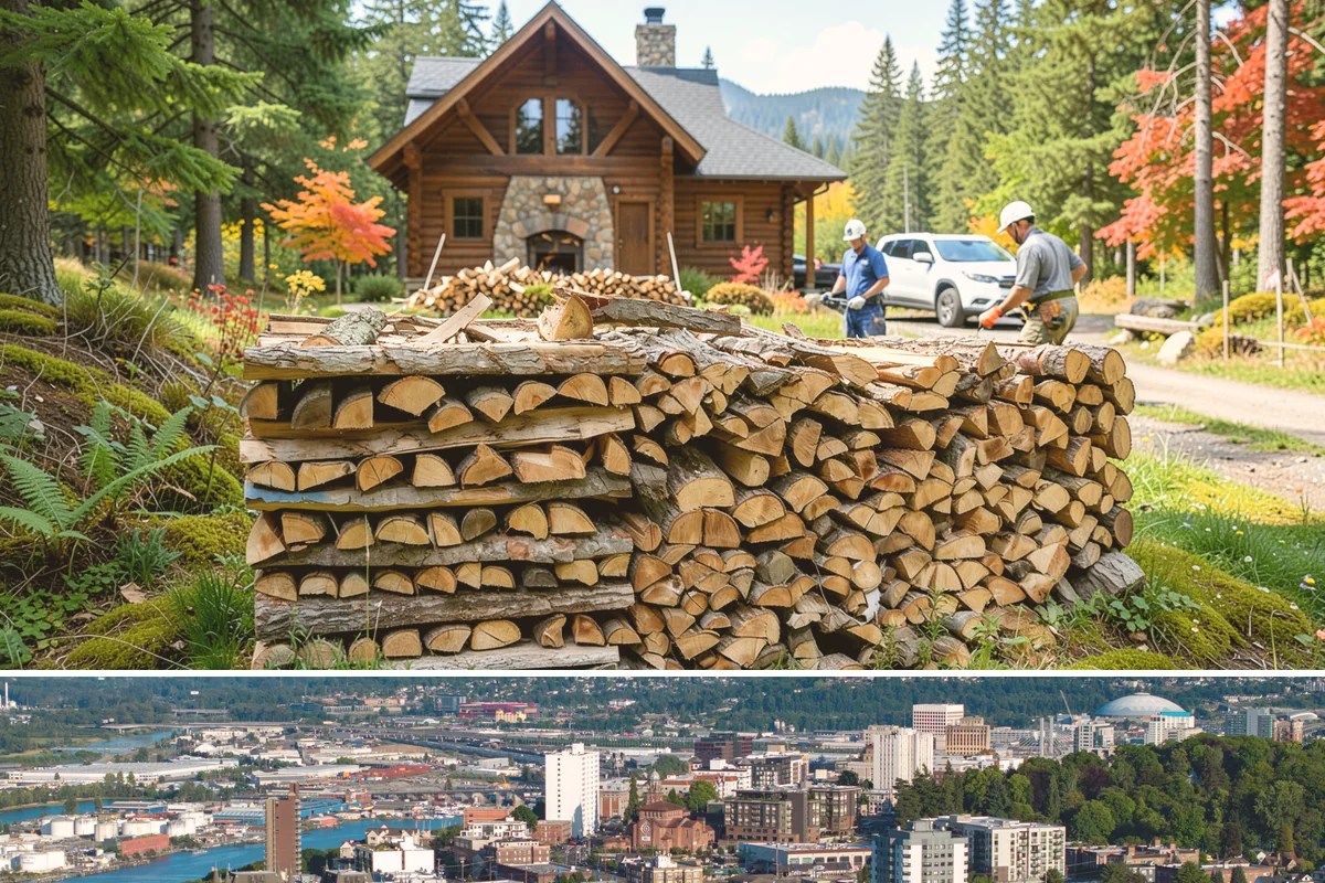 Urban Wood Recycling in Tacoma, Pierce County, WA - Recovered wood flows year-round, with demand for the finished firewood rising through fall and winter.