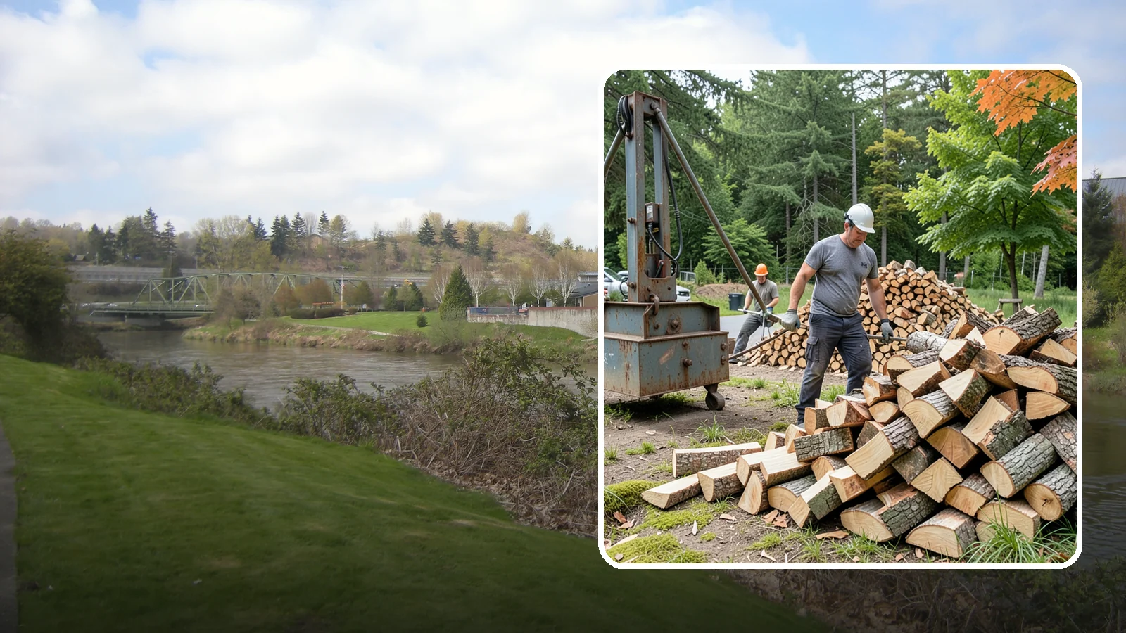 Urban Wood Recycling in Tukwila, King County, WA - We recover wood from urban tree work and turn it into firewood instead of letting it go to the chipper or landfill.