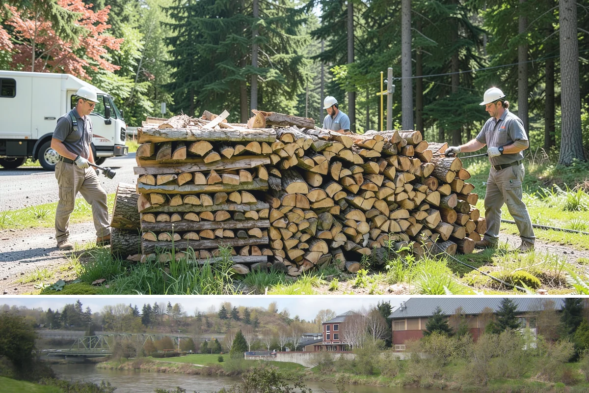 Urban Wood Recycling in Tukwila, King County, WA - Recovered wood flows year-round, with demand for the finished firewood rising through fall and winter.