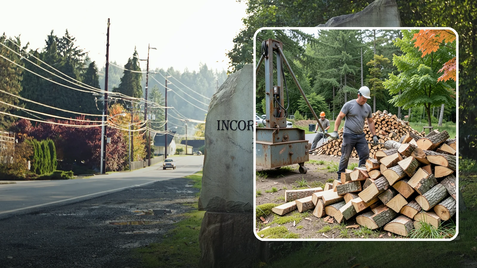 Urban Wood Recycling in Wilkeson, Pierce County, WA - We recover wood from urban tree work and turn it into firewood instead of letting it go to the chipper or landfill.