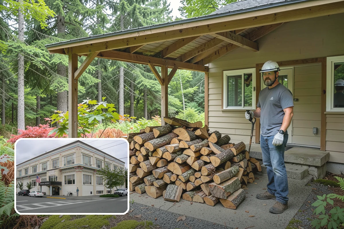Vacation Rental Firewood in Anacortes, Skagit County, WA - Guests arrive to a stocked, ready-to-burn woodpile