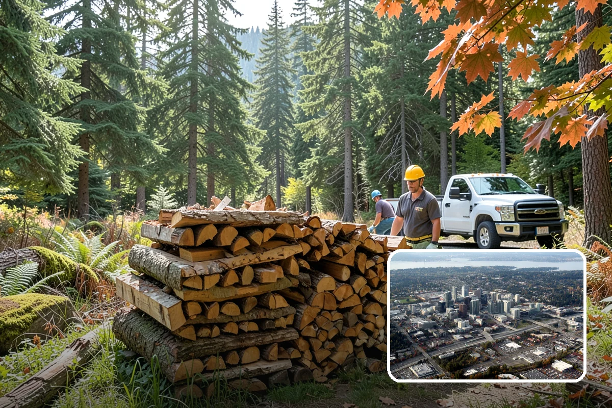 Vacation Rental Firewood in Bellevue, King County, WA - Guests arrive to a stocked, ready-to-burn woodpile