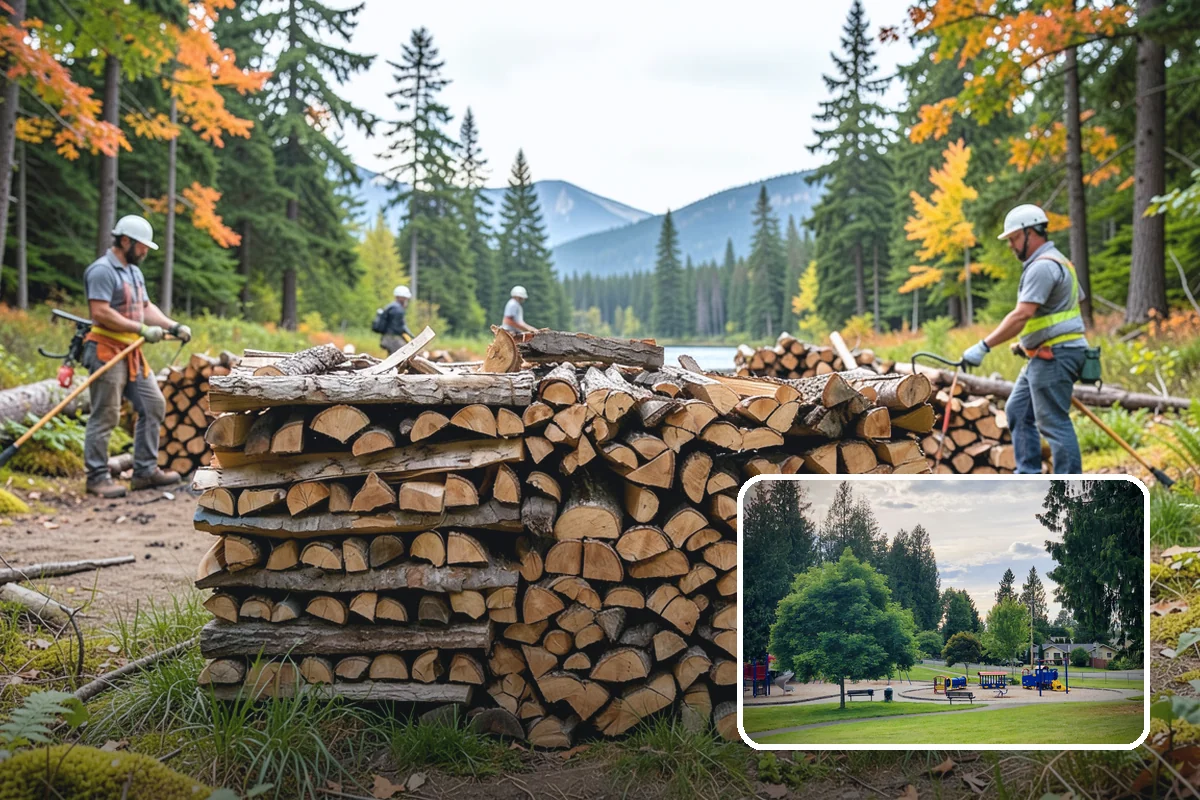 Vacation Rental Firewood in Bonney Lake, Pierce County, WA - Guests arrive to a stocked, ready-to-burn woodpile