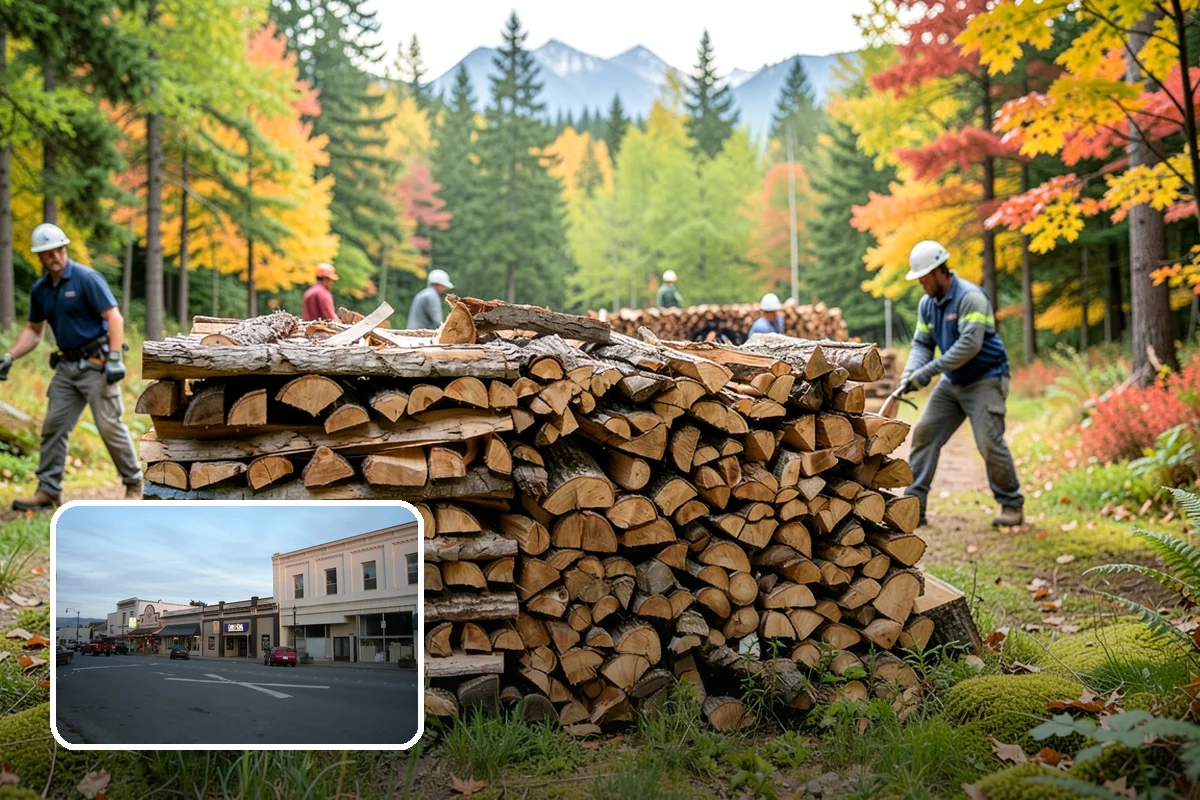 Vacation Rental Firewood in Burlington, Skagit County, WA - Guests arrive to a stocked, ready-to-burn woodpile
