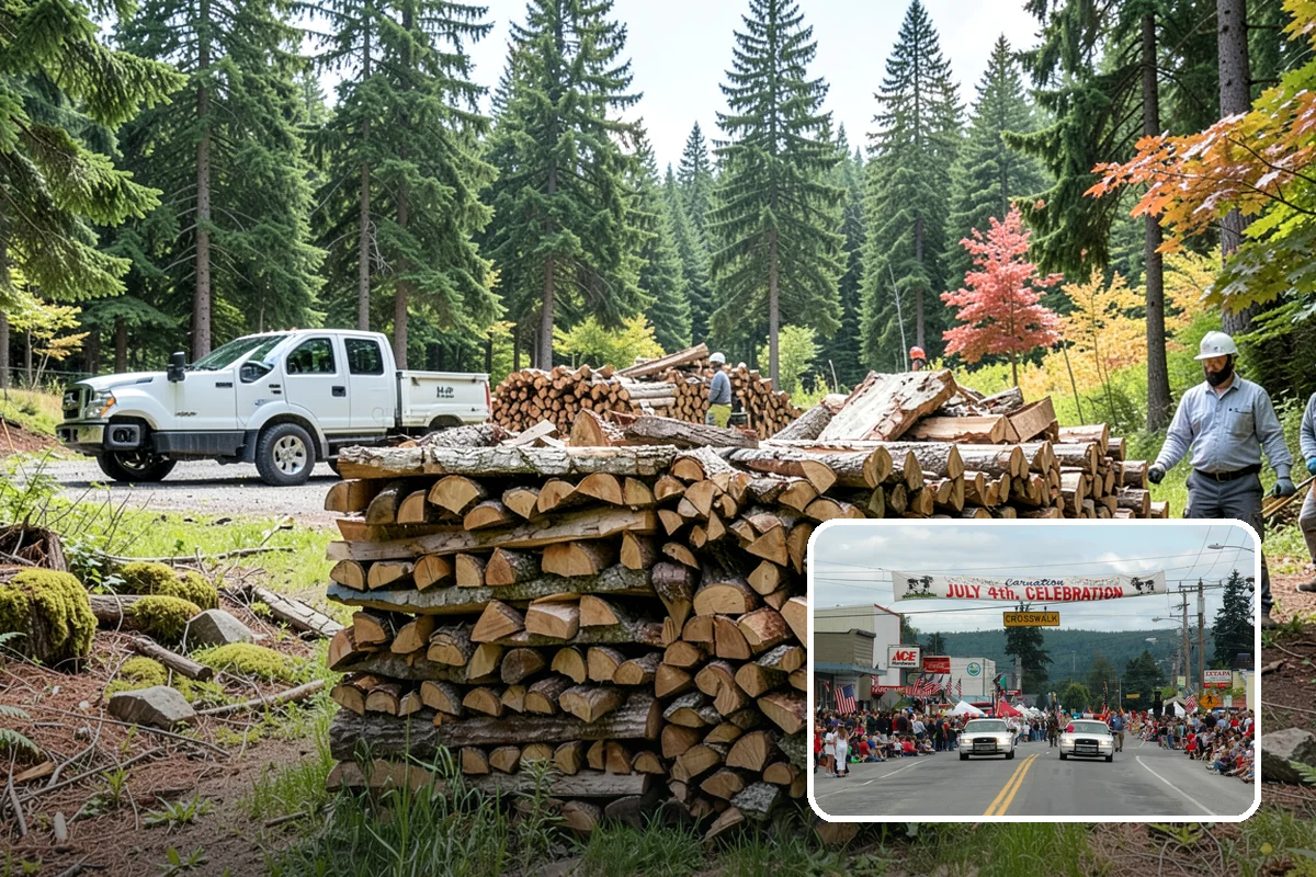 Vacation Rental Firewood in Carnation, King County, WA - Guests arrive to a stocked, ready-to-burn woodpile