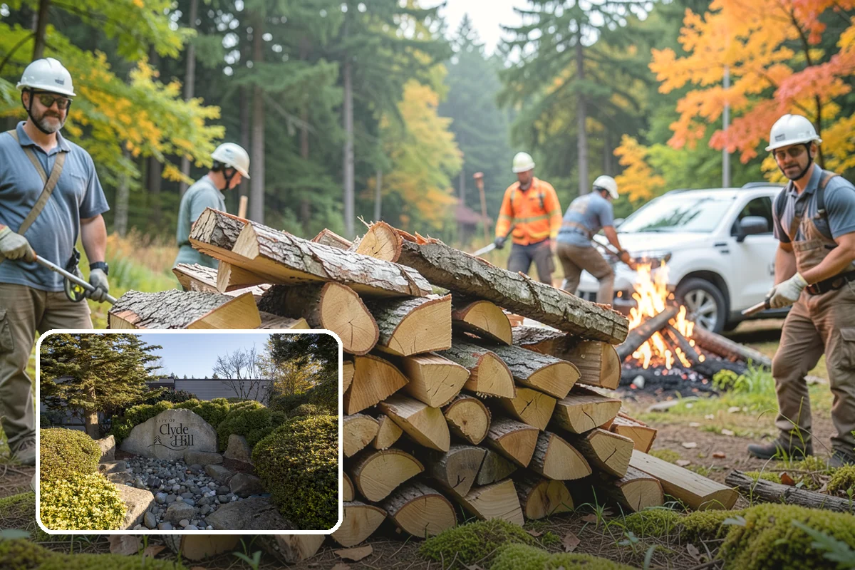 Vacation Rental Firewood in Clyde Hill, King County, WA - Guests arrive to a stocked, ready-to-burn woodpile