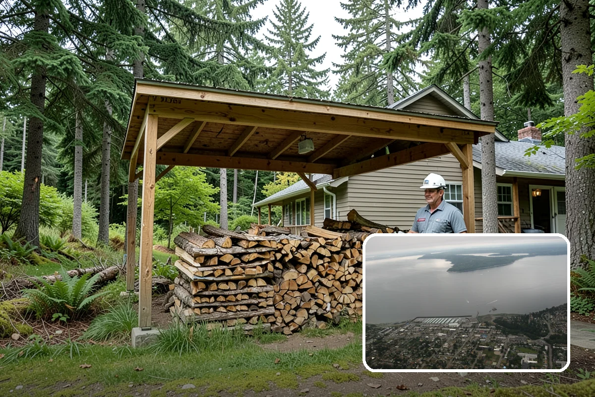 Vacation Rental Firewood in Des Moines, King County, WA - Guests arrive to a stocked, ready-to-burn woodpile