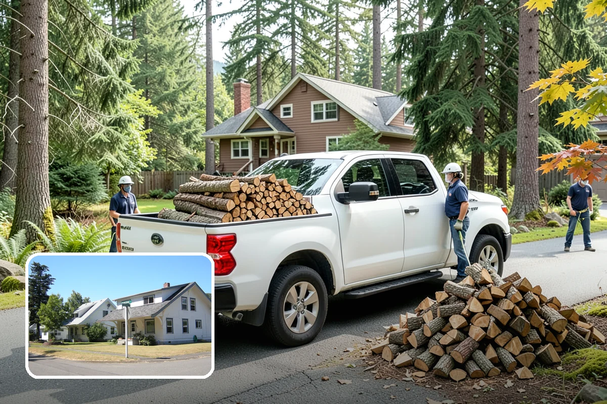 Vacation Rental Firewood in DuPont, Pierce County, WA - Guests arrive to a stocked, ready-to-burn woodpile