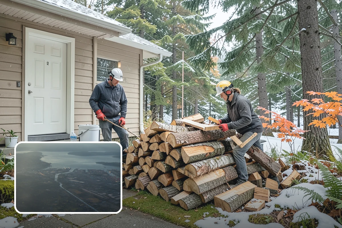 Vacation Rental Firewood in Fife, Pierce County, WA - Guests arrive to a stocked, ready-to-burn woodpile