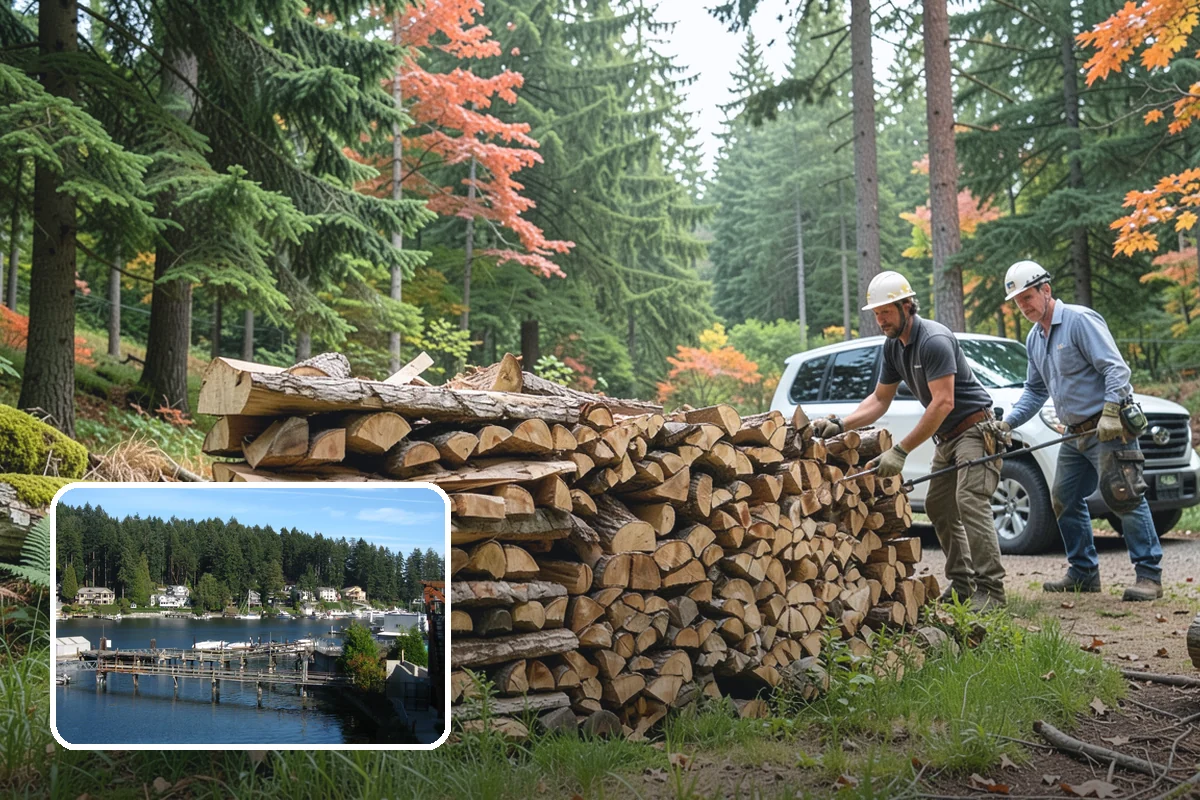 Vacation Rental Firewood in Gig Harbor, Pierce County, WA - Guests arrive to a stocked, ready-to-burn woodpile