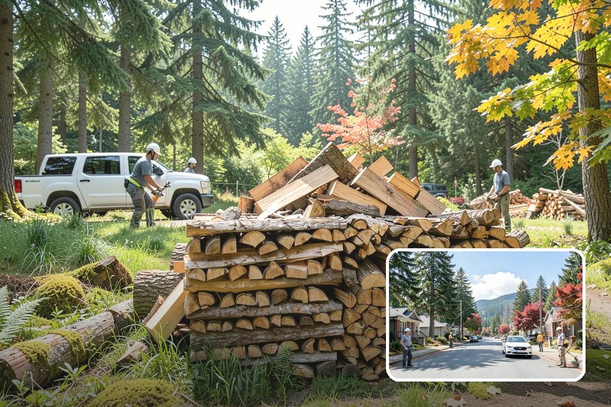 Vacation Rental Firewood in Hunts Point, King County, WA - Guests arrive to a stocked, ready-to-burn woodpile