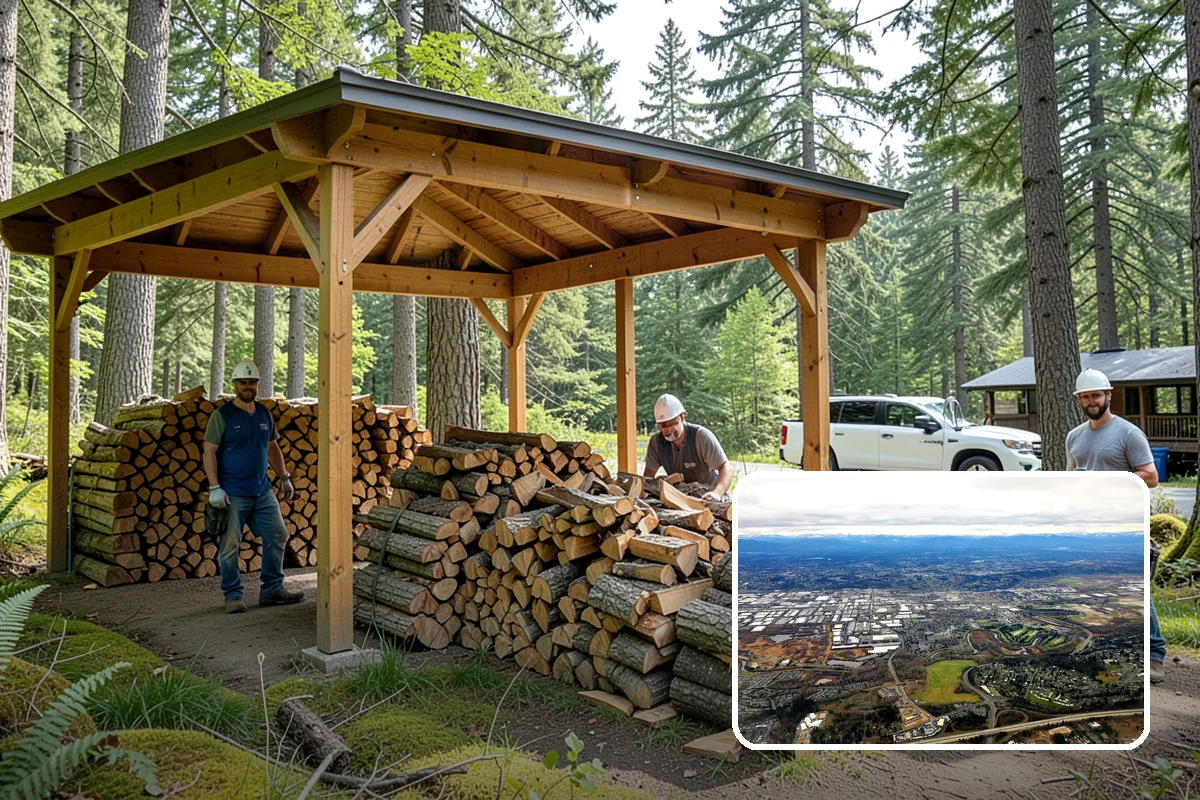 Vacation Rental Firewood in Kent, King County, WA - Guests arrive to a stocked, ready-to-burn woodpile