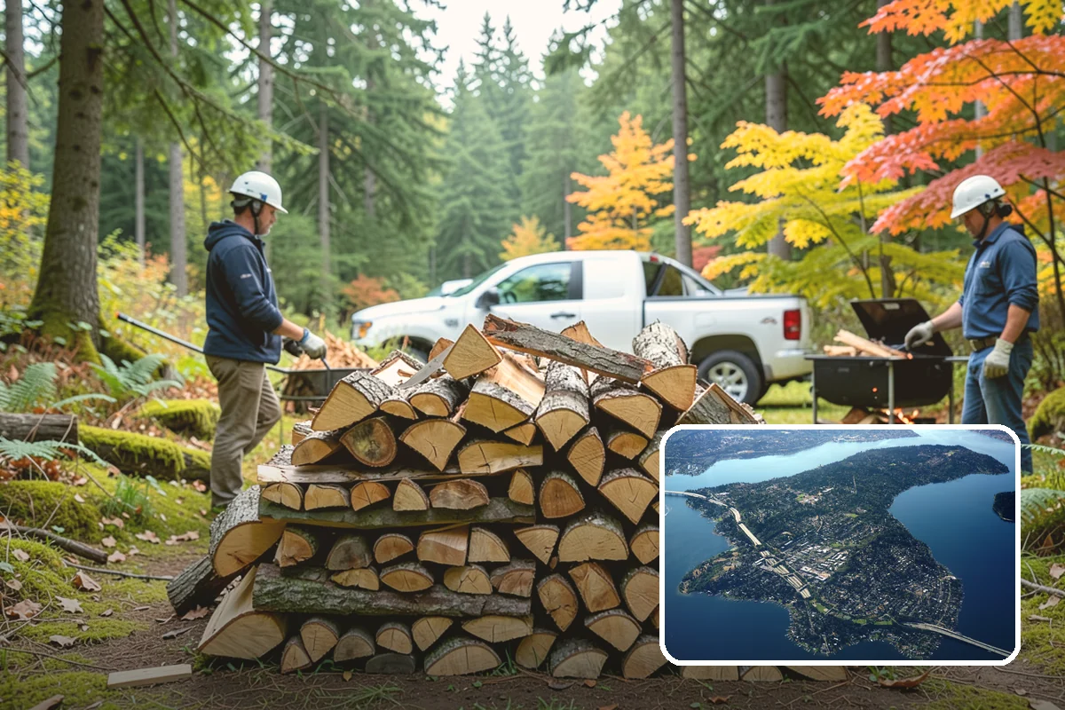 Vacation Rental Firewood in Mercer Island, King County, WA - Guests arrive to a stocked, ready-to-burn woodpile