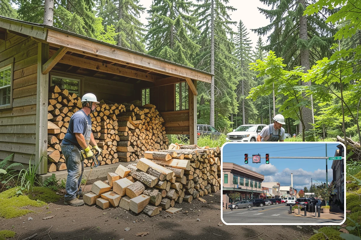 Vacation Rental Firewood in Monroe, Snohomish County, WA - Guests arrive to a stocked, ready-to-burn woodpile