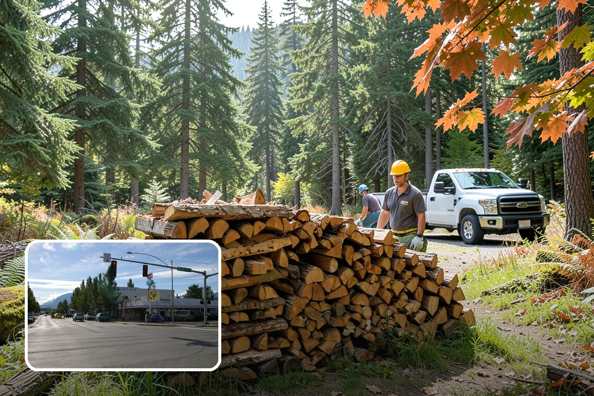 Vacation Rental Firewood in North Bend, King County, WA - Guests arrive to a stocked, ready-to-burn woodpile