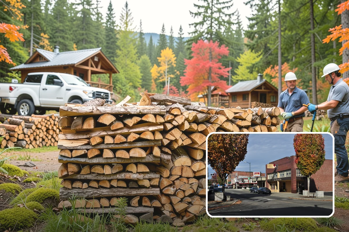 Vacation Rental Firewood in Puyallup, Pierce County, WA - Guests arrive to a stocked, ready-to-burn woodpile