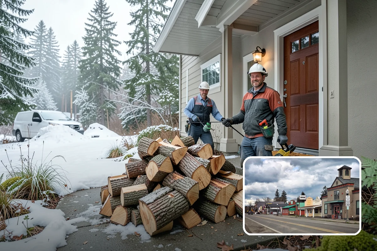 Vacation Rental Firewood in Roy, Pierce County, WA - Guests arrive to a stocked, ready-to-burn woodpile
