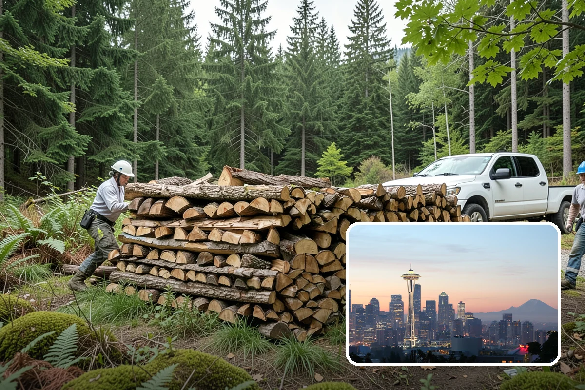 Vacation Rental Firewood in Seattle, King County, WA - Guests arrive to a stocked, ready-to-burn woodpile