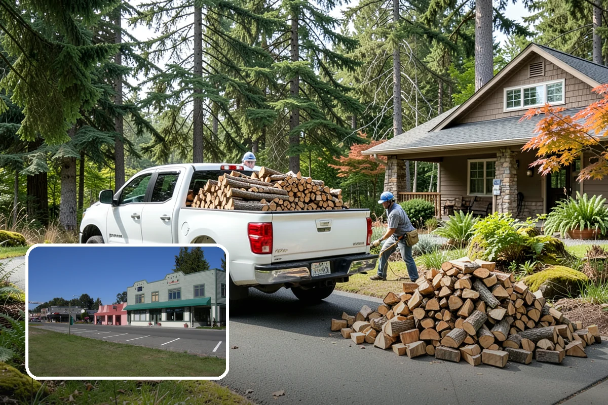 Vacation Rental Firewood in Snoqualmie, King County, WA - Guests arrive to a stocked, ready-to-burn woodpile