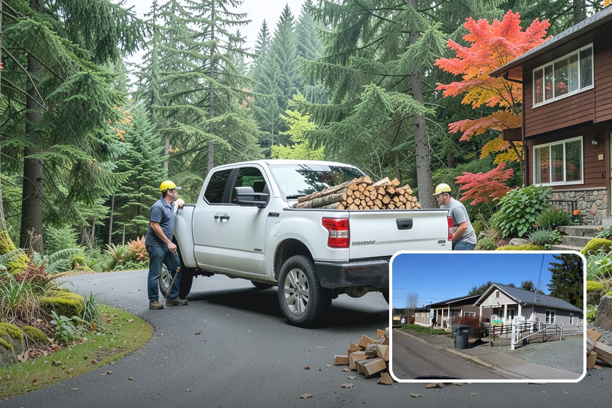 Vacation Rental Firewood in South Prairie, Pierce County, WA - Guests arrive to a stocked, ready-to-burn woodpile
