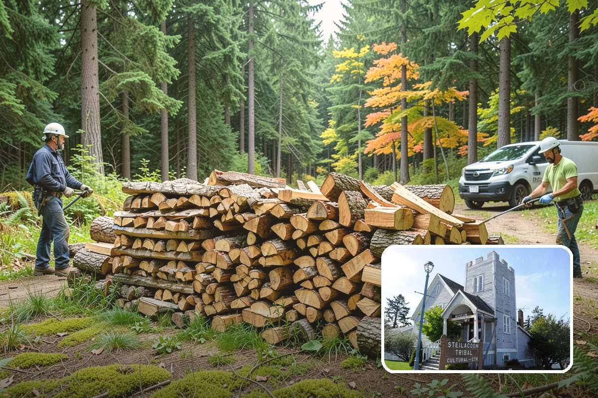 Vacation Rental Firewood in Steilacoom, Pierce County, WA - Guests arrive to a stocked, ready-to-burn woodpile