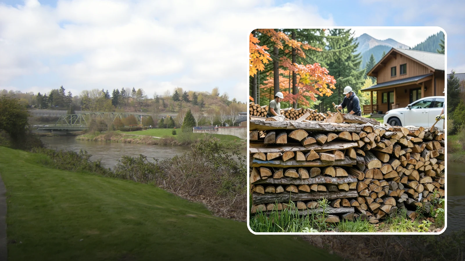 Vacation Rental Firewood in Tukwila, King County, WA - Turnkey firewood restocking for vacation rentals so guests always find a full woodpile.